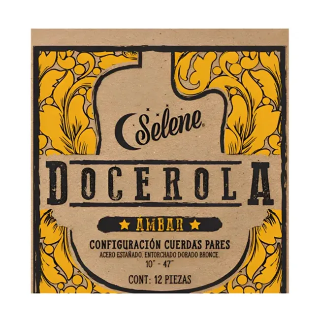 7503045325600 Cuerdas docerola pares 10-47 12 pzas bronce SELENE