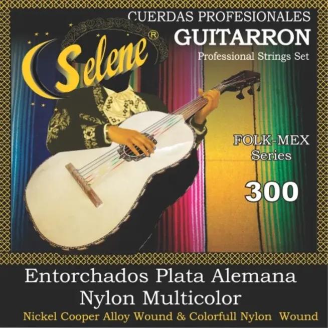 CGN300 Cuerdas Guitarrón multicolor/níquel SELENE