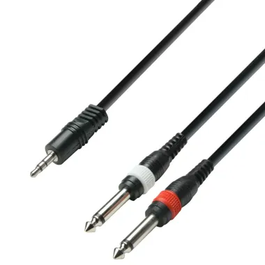 Cable De 3.5 Mm Stereo A 2 Plug 6.3 De 3 Mtr Adam Hall
