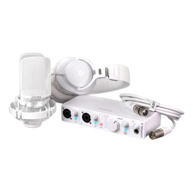 MINIFRECPA Kit De Grabación MiniFuse Recording Pack Interfaz Micrófono  Audífonos Blanco ARTURIA.