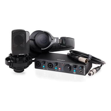 MINIFRECPA Kit De Grabación MiniFuse Recording Pack Interfaz  Micrófono Audífonos Negro ARTURIA.