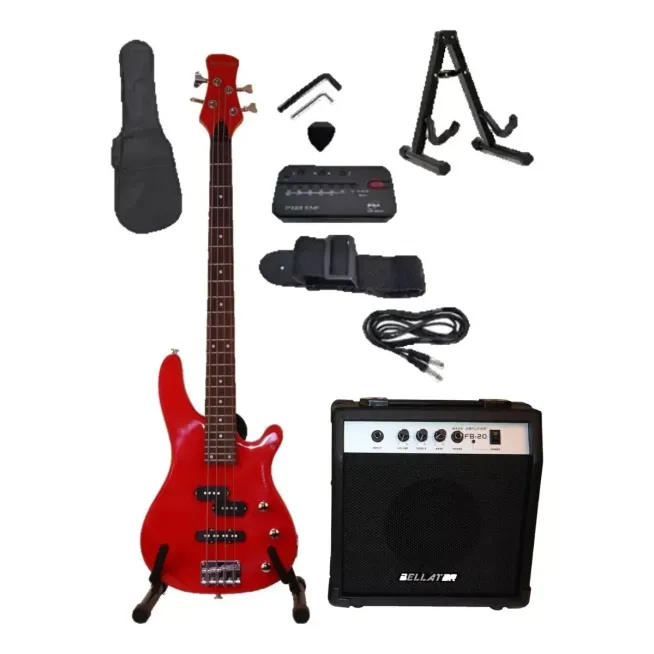 NEB20WRD Paq. Bajo Eléctrico Rojo BELLATOR
