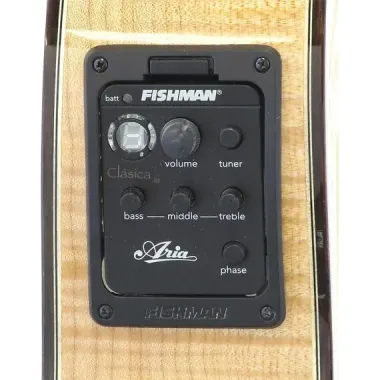 Guitarra Electro Clásica Aria Con Recorte Natural