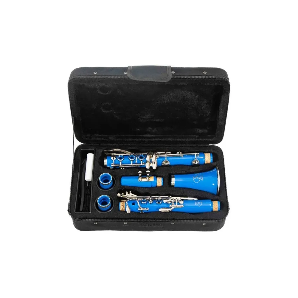 Clarinete Azul Tone:Bb Material ABS Marca Symphonic.