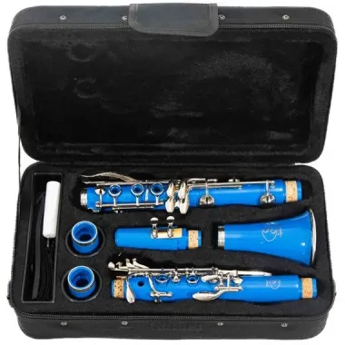 Clarinete Azul Tone:Bb Material ABS Marca Symphonic.