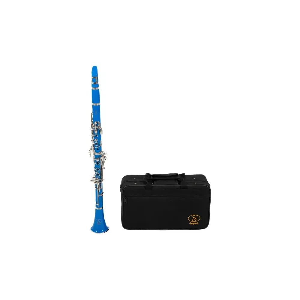 Clarinete Azul Tone:Bb Material ABS Marca Symphonic.