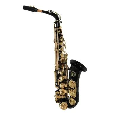 Sax Alto Negro C/Dorado Tone Eb Key High F Marca Symphonic.