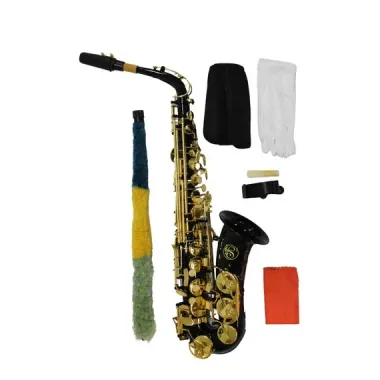 Sax Alto Negro C/Dorado Tone Eb Key High F Marca Symphonic.