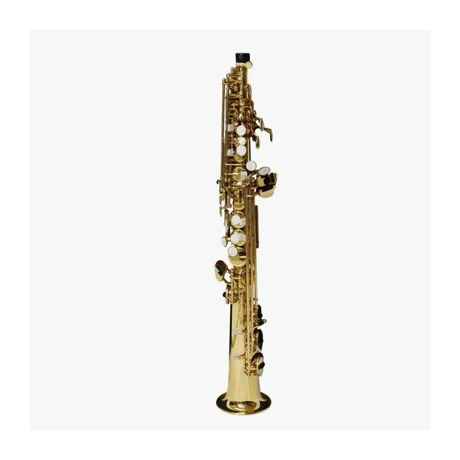 Sax Soprano SP-01 Recto Tone Bb Key Laqueado y Estuche Marca Symphonic .