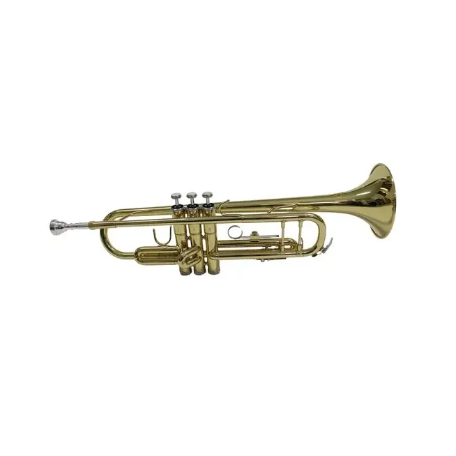 Trompeta En Bb Laqueada 2 Postes Marca Symphonic.