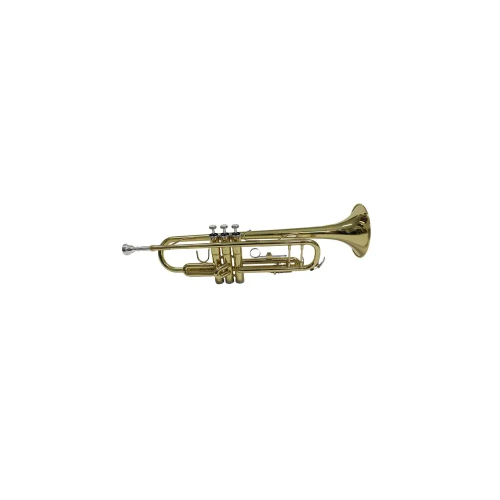 Trompeta En Bb Laqueada 2 Postes Marca Symphonic.