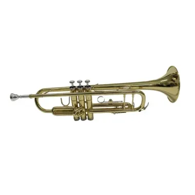 Trompeta En Bb Laqueada 2 Postes Marca Symphonic.