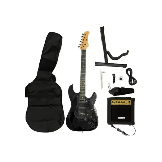 EGP10WSTBKB Paq. Guit. Elect. Negro mica negra BELLATOR Stratocaster