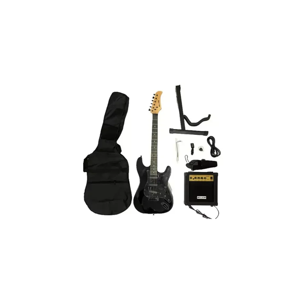 EGP10WSTBKB Paq. Guit. Elect. Negro mica negra BELLATOR Stratocaster