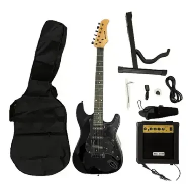 EGP10WSTBKB Paq. Guit. Elect. Negro mica negra BELLATOR Stratocaster