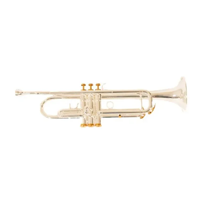 Trompeta Plateada Dorada Bb Bell 123.5m Marca Synphonic.