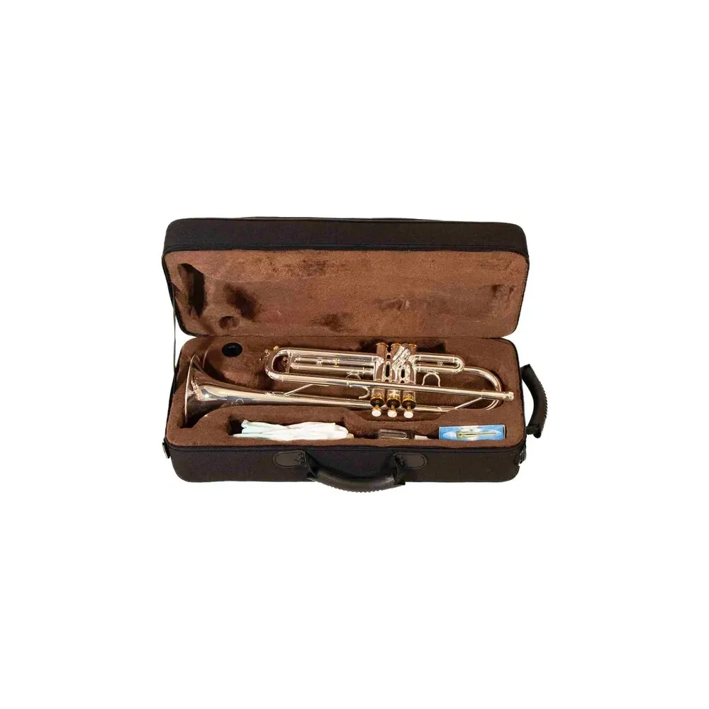 Trompeta Plateada Dorada Bb Bell 123.5m Marca Synphonic.