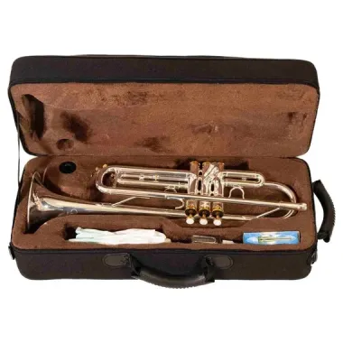 Trompeta Plateada Dorada Bb Bell 123.5m Marca Synphonic.