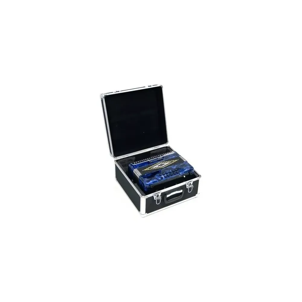 3012FAAHG Acordeón botones azul (FA) parrilla metálica premium FARINELLI