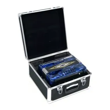 3012FAAHG Acordeón botones azul (FA) parrilla metálica premium FARINELLI
