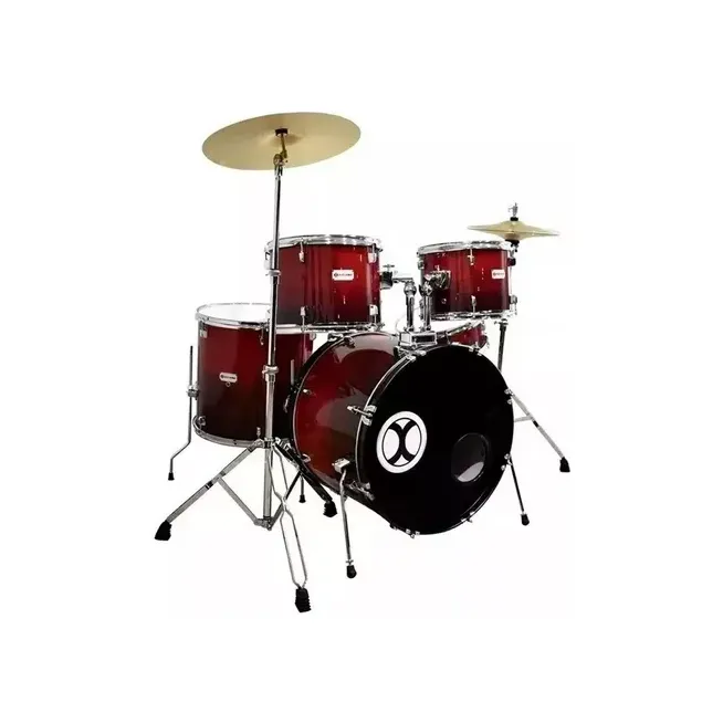 EXBT075 Batería profesional aros cromados 5 pzas: Caoba EXTREME