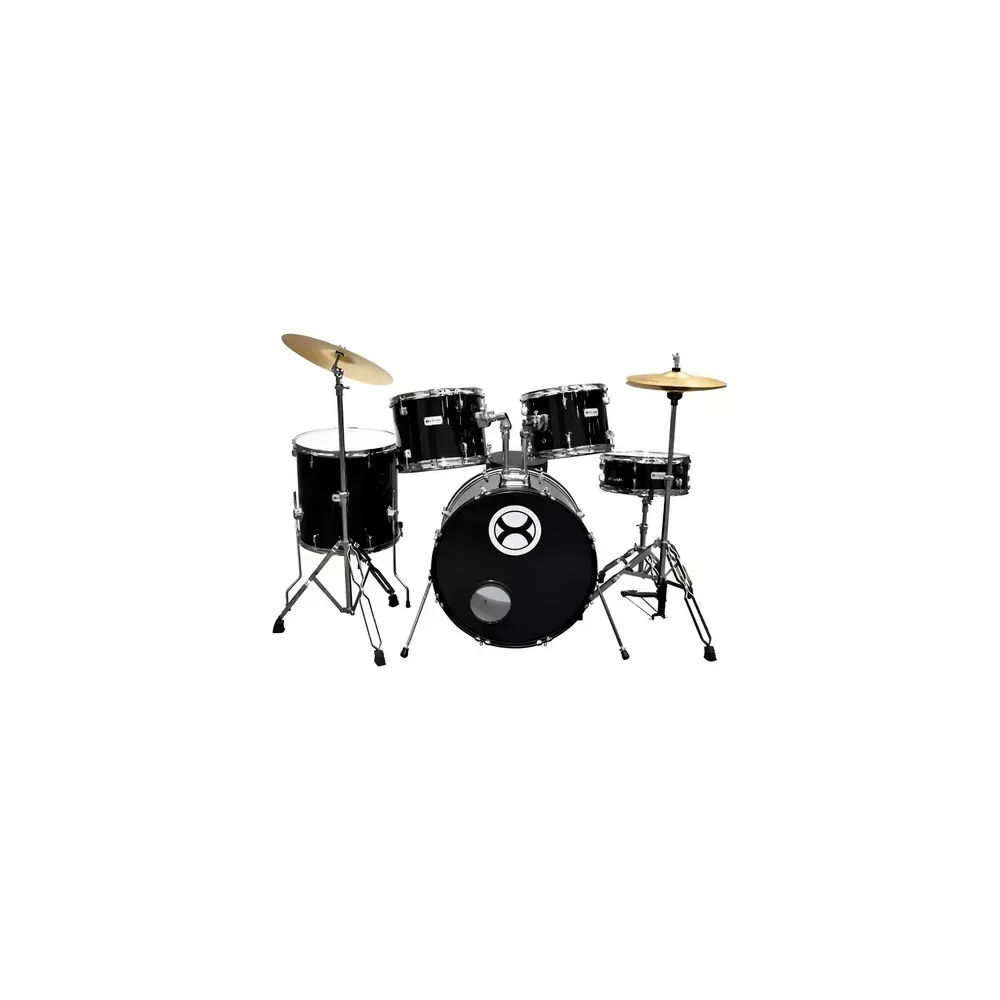 EXBT063 Batería profesional aros cromados 5 pzas: Negro EXTREME EXBT063 Batería profesional aros cromados 5 pzas: Negro EXTREME