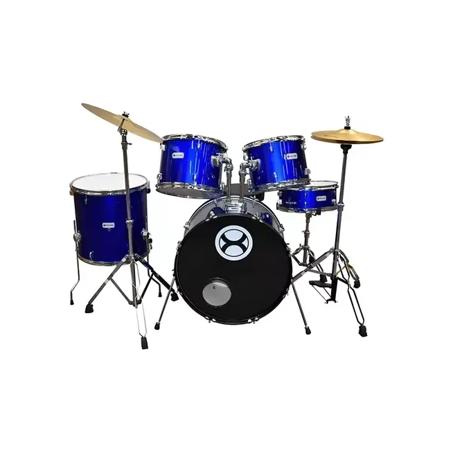 EXBT064 Batería profesional aros cromados 5 pzas: Azul EXTREME