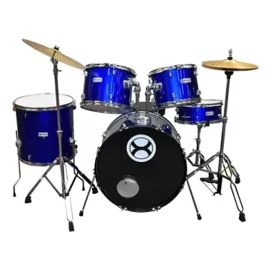 EXBT064 Batería profesional aros cromados 5 pzas: Azul EXTREME