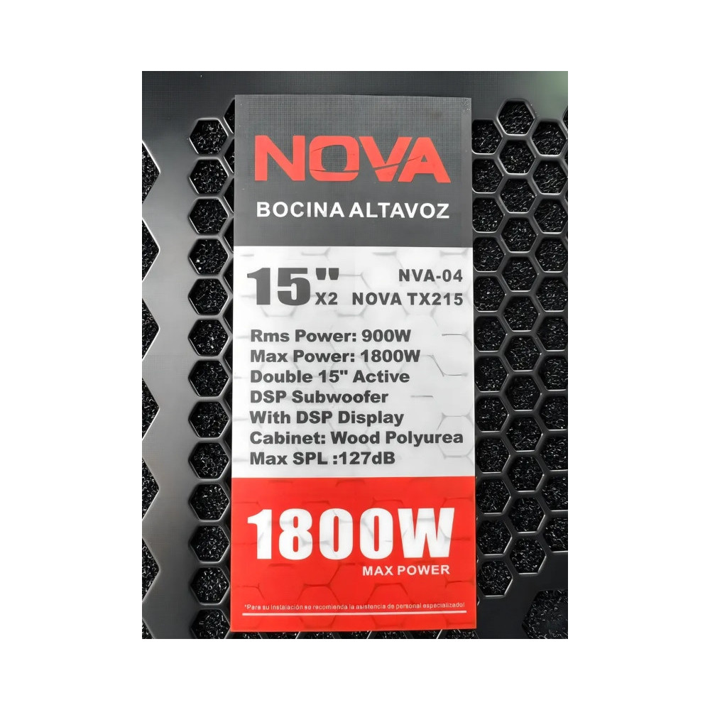 Bafle amplificado VAMAV NOVA TX215 de 900 W con Bluetooth y doble bocina de 15"