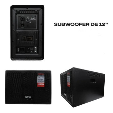 Subwoofer amplificado VAMAV Terra TX12 de 12 pulgadas y 500W RMS