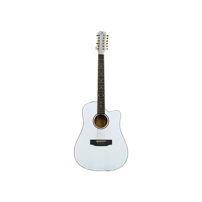 GA4012WH Guitarra Electroacustica 12 Cuerdas Docerola Blanca BAMBOO