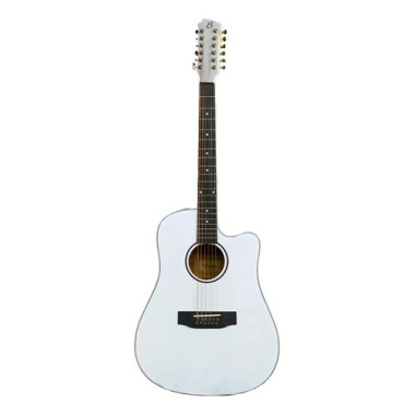 GA4012WH Guitarra Electroacustica 12 Cuerdas Docerola Blanca BAMBOO