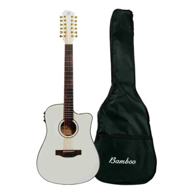 GA4012WH Guitarra Electroacustica 12 Cuerdas Docerola Blanca BAMBOO