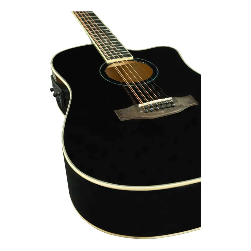 GA4012BKQAR Guitarra Electroacústica   Ga-4012-bk-q Docerola Negra BAMBOO