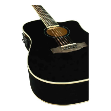 GA4012BKQAR Guitarra Electroacústica   Ga-4012-bk-q Docerola Negra BAMBOO