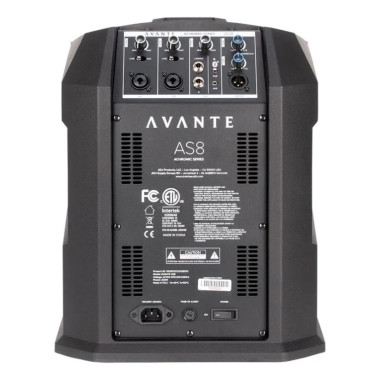 Sistema en columna AVANTE AS8 con subwoofer activo de 8" y 800W pico.
