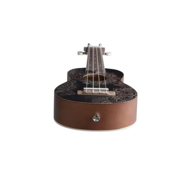 U21BLACKMANDALA Ukulele soprano Negro con Mandala BAMBOO