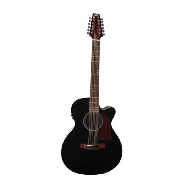Guitarra Electroacústica Docerola ARIA FET-R1/12 BKTP Negra 12 Cuerdas