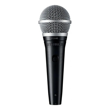 Pga48 Qtr Micrófono  con cable , oficial  negro/plateado SHURE