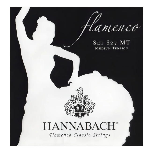 HA827HT Cuerdas Guitarra Clásica  Flamenco 827 Nylon Media Tensión HANNABACH