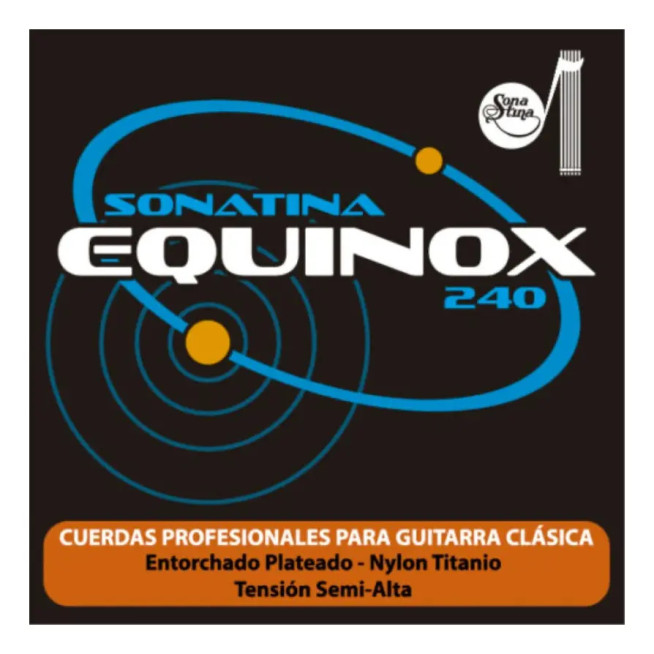 7503040346211 Cuerdas Guitarra Clásica Nylon Titanio Equinox 240 Semi-alta SONATINA