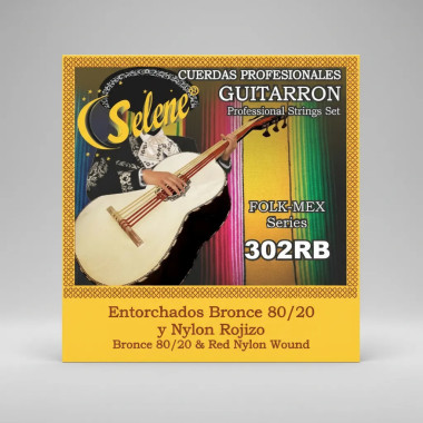 302RB Cuerdas Para Guitarrón  Folk-mex Series 302rb De Nylon Rojizo SELENE
